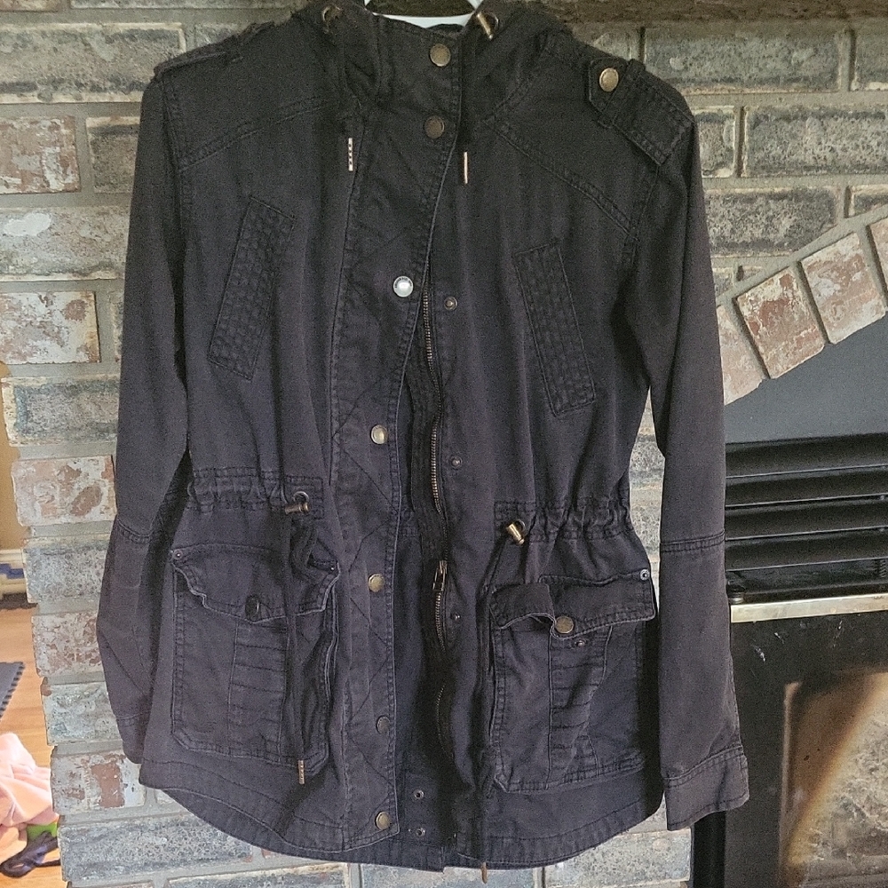 Ardene Black Utility Jacket with Hood
